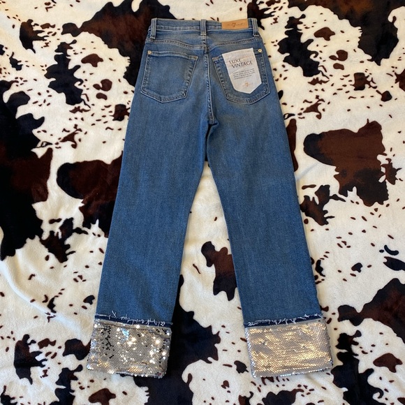 7 For All Mankind High Rise Luxe Vintage Boyfriend Jeans NWT - Picture 3 of 8